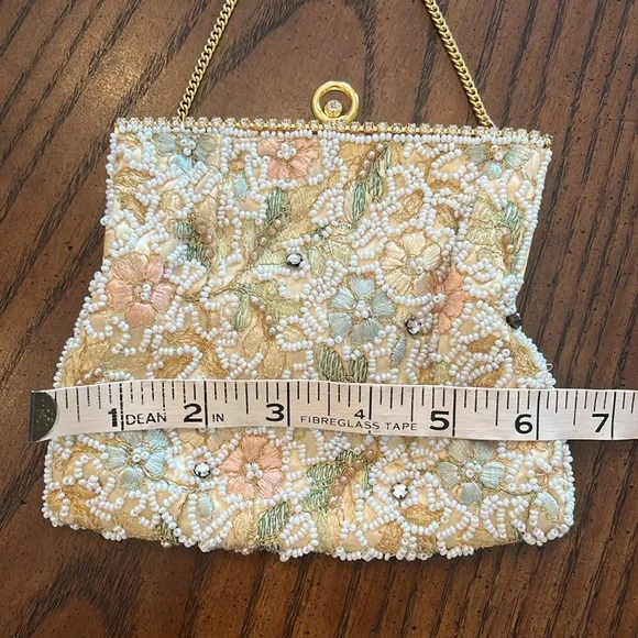 Vintage Delill evening purse with embroidery and pearls and crystals - Picture 7 of 7